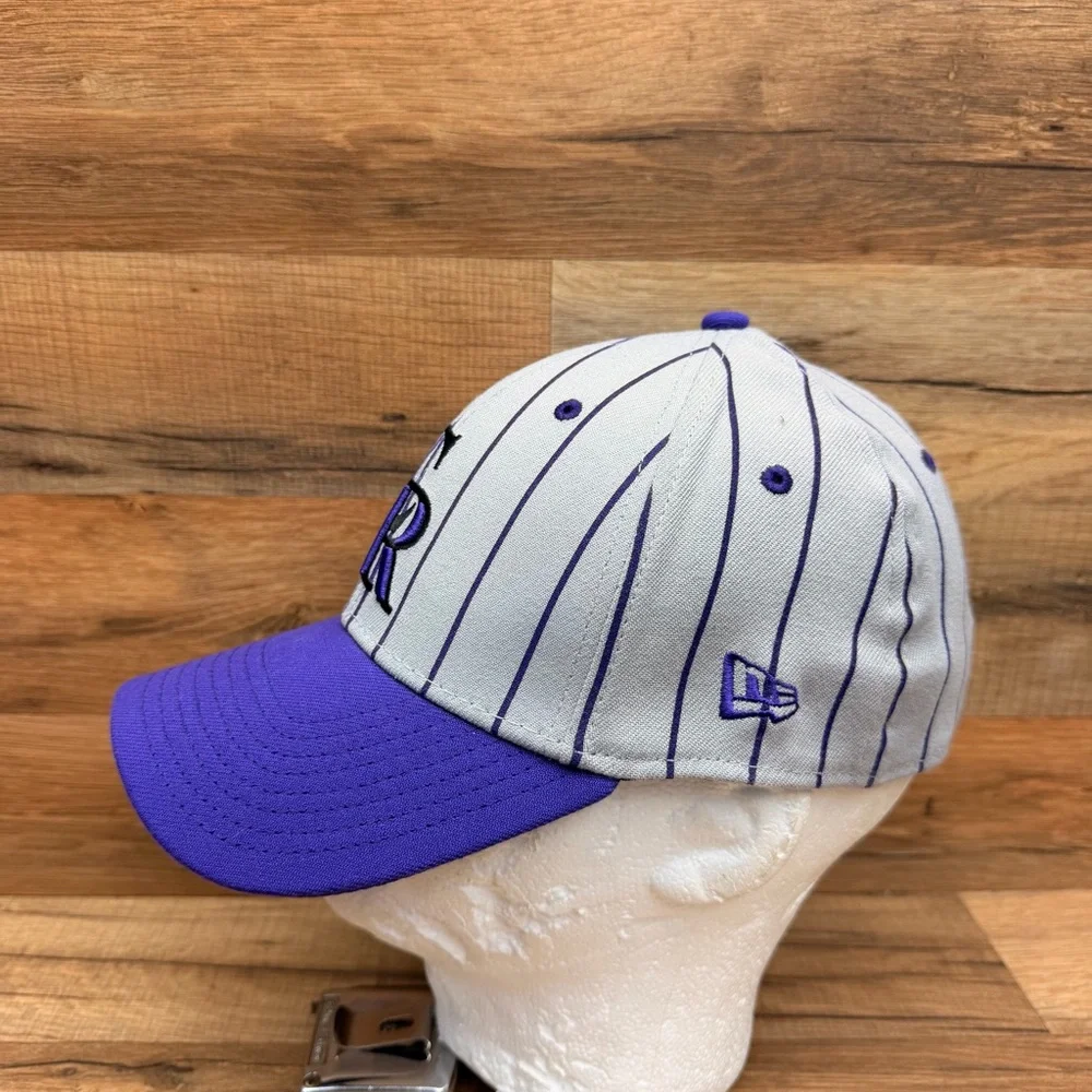 Vtg Colorado Rockies Hat New size S/M Era Black and White 39THIRTY Cap